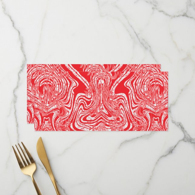 Menu image rouge et blanche d'un motif sur un dos blanc (Devant/Arrière en situation)