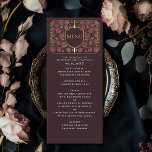 Menu Imaginaire médiéval de l'épée et du bouclier Maria<br><div class="desc">Invitation vos invités mariages avec ce design d'Imaginaire médiéval Royal Sword & Shield Monogram. Ce design est parfait pour les couples à la recherche d'une esthétique d'imaginaire médiéval à la fois royale et moderne. Personnalisez le texte, la police et les couleurs en fonction de vos préférences de conception. Objets correspondants...</div>