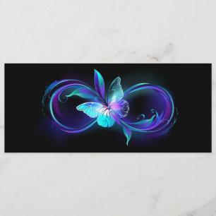 Menu Infinité brillante avec papillon magique