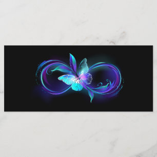 Menu Infinité brillante avec papillon magique