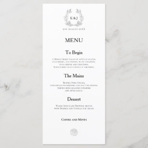Menu Initiales de monogramme/Feuille/Mariage de typogra