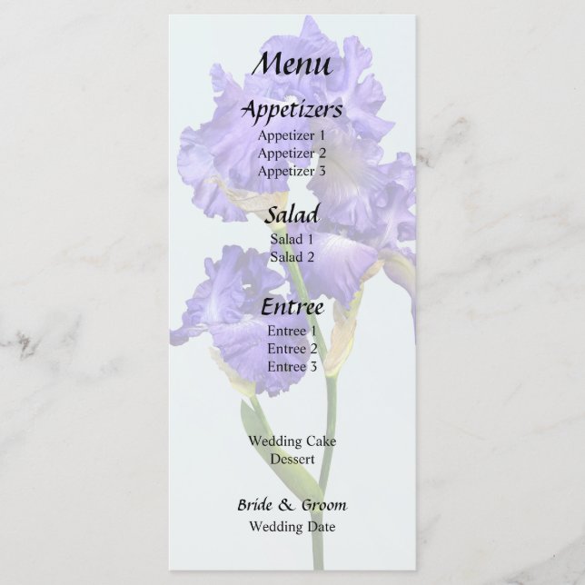Menu Iris triple pourpre (Devant)