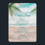 Menu Island Breeze Plage Peint Scène Mariage Dîner<br><div class="desc">Island Breeze Painted Beach Scene, avec Ocean Waves, Sandy Beach et Palm Trees, avec un beau ciel bleu turquoise. Avec Des Polices De Script De Typographie Moderne. Une Plage Tropicale D'Été, Ou Un Design De Mariage De Destination - Dîner Personnalisé Mariage Réception Table Décor Menus! ~ Regardez ma boutique pour...</div>