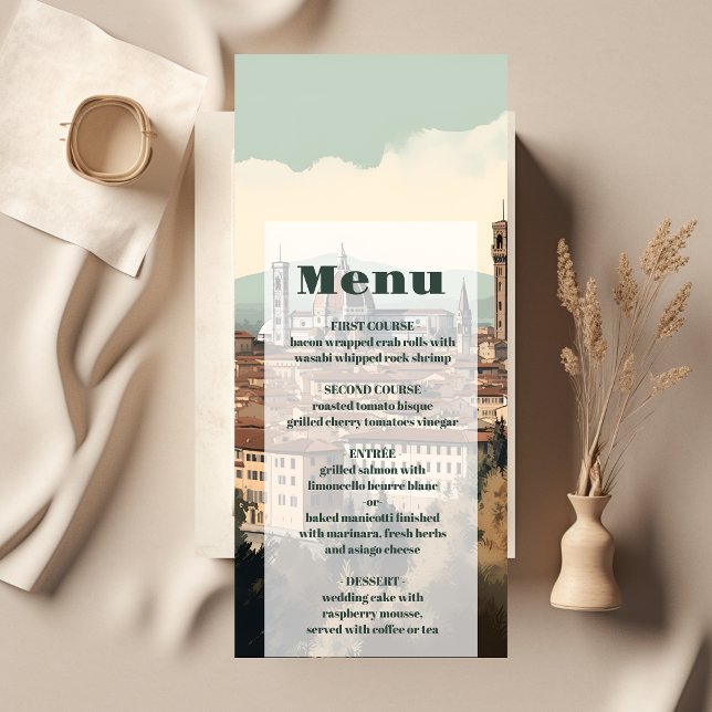 Menu Italie élégante Florence Destination Mariage (Créateur téléchargé)