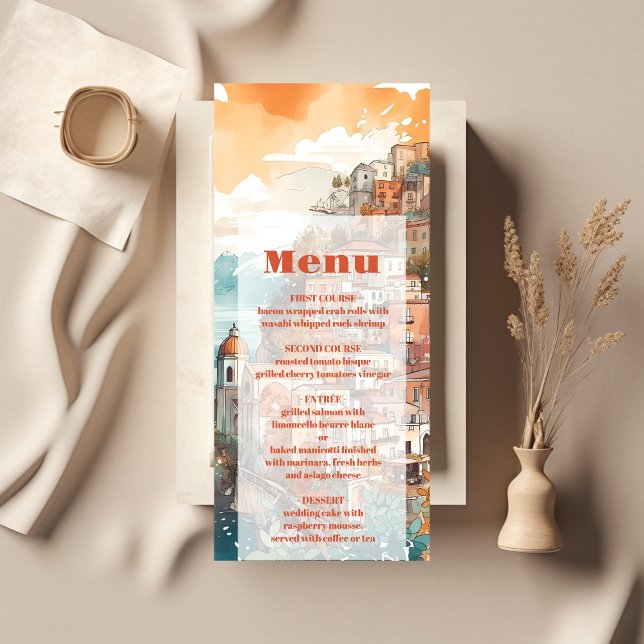 Menu Italie Élégante moderne Destination Mariage (Créateur téléchargé)