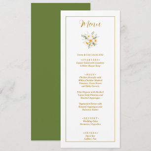 Menu IVANA Elegant Mariage Fleur Jaune & Blanc