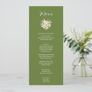 Menu IVANA Elegant Mariage Fleur Jaune & Blanc