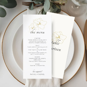 Menu Ivoire et blanc Mariage floral chic