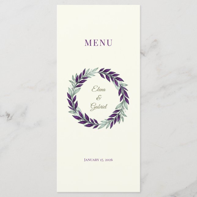 Menu Ivory and Wreath / Boda Marfil y Corona (Devant)