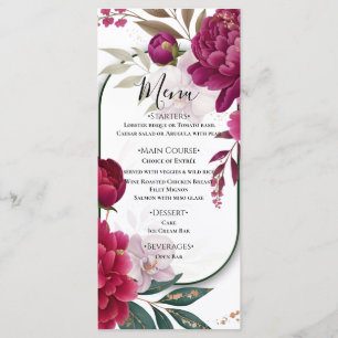 Menu Jardin Fleurie Berry Mariage Floral Glam