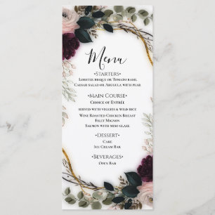 Menu Jardin Floral de Verdure de Prune Veloutée Mariage