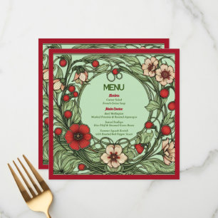 Menu Jardin vintage Art nouveau Mariage