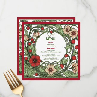 Menu Jardin vintage Art nouveau Mariage