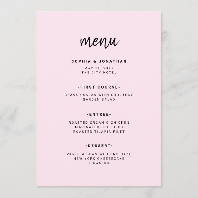 Menu Javascript minimaliste moderne | MARIAGE (Devant)