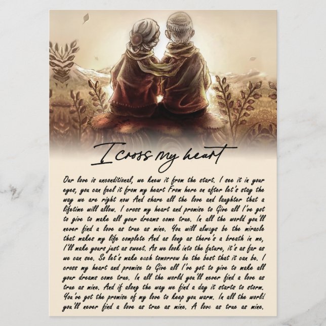 Menu Je traverse mon coeur Couple Golden Anniversaire C (Devant)