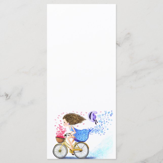 Menu Jeune Fille avec Vélo - Personnalisable (Dos)