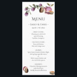 Menu Joyeux Macaron | Élégant Violet Floral Moderne<br><div class="desc">Jolie, élégante, chic et moderne carte de menu mariage pour vos occasions spéciales ! Aquarelle violet magnolia bourgeons de fleurs en feuille doux et vert clair, avec de jolis cadres de macarons sucrés en haut de votre carte de menu détails (personnalisez avec vos détails sur les entrées, entrées et desserts...</div>