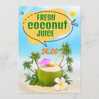Menu Jus De Coco Frais