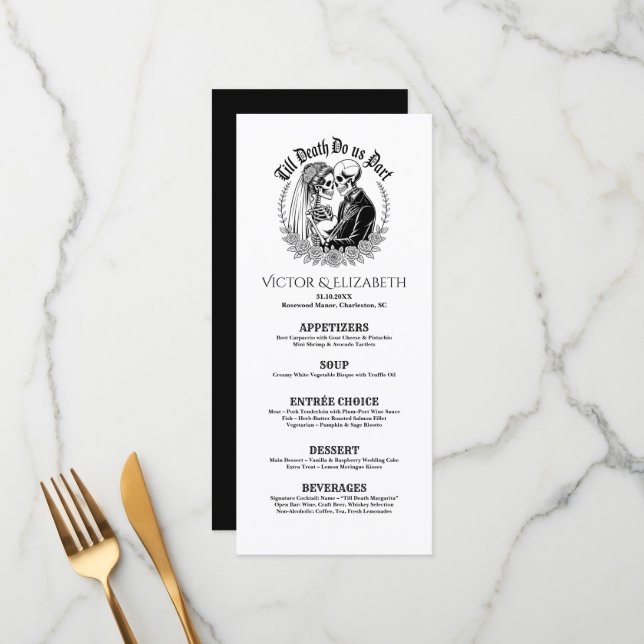 Menu Jusqu'à la mort Faisons-nous partie Mariage noir e (Devant/Arrière en situation)