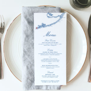Menu Key West FL Map Élégant Mariage bleu marine