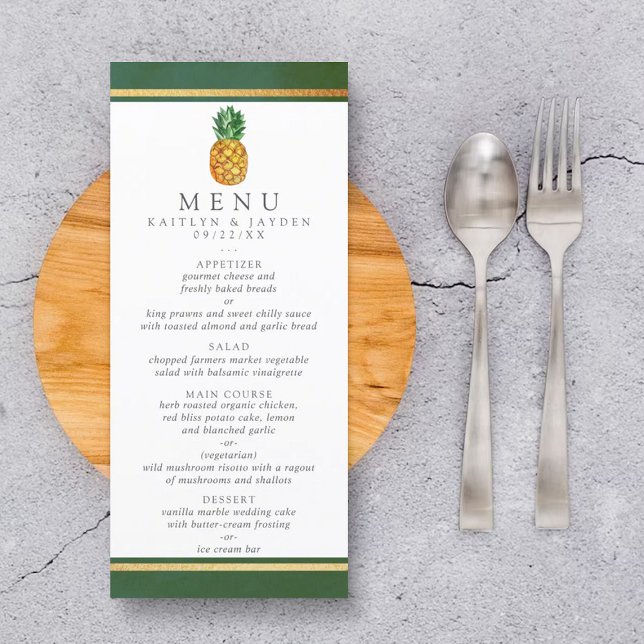 Menu La collection de Mariages d'ananas tropicaux (Créateur téléchargé)