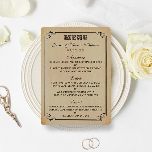 Menu La collection de Mariages de Steampunk victorienne (Créateur téléchargé)