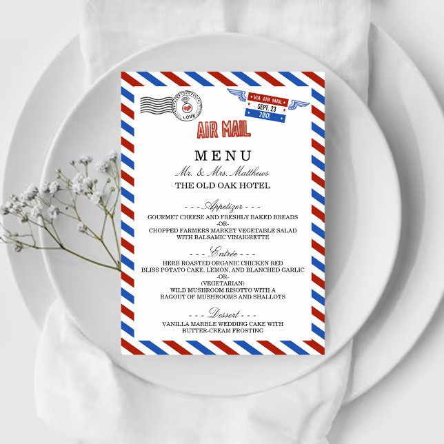 Menu La collection moderne de Mariages Airmail (Créateur téléchargé)