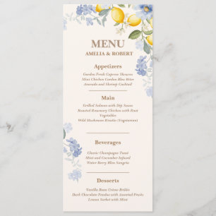 Menu La Dolce Vita Lemon mariage citrique italien