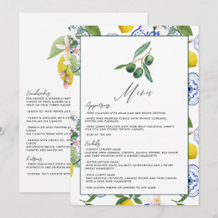 Menu La Dolce Vita Lemon & Olive Méditerranéen Mariage