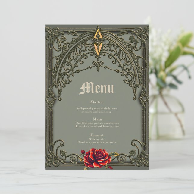 Menu La fleur rouge, la fleur d'affection. (Debout devant)