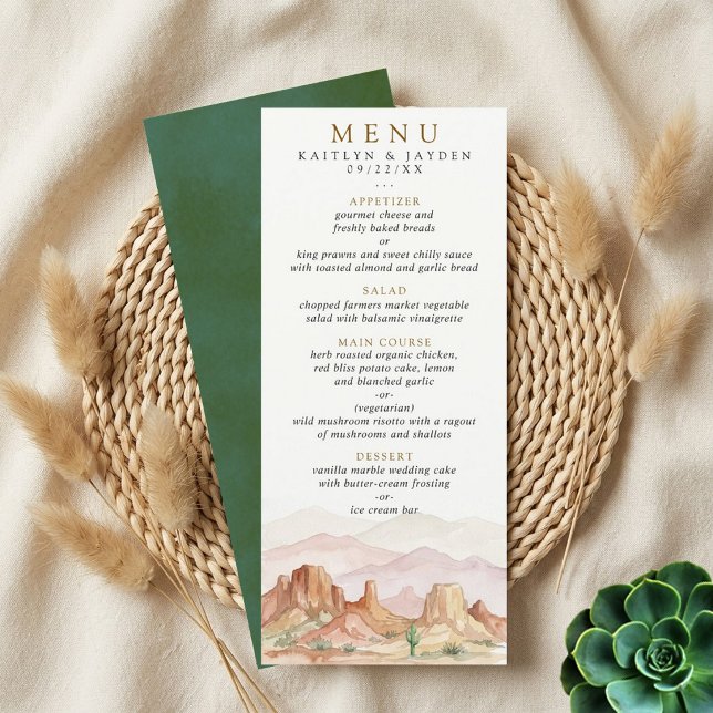Menu La gamme de mariage désertique à l'aquarelle - (Créateur téléchargé)