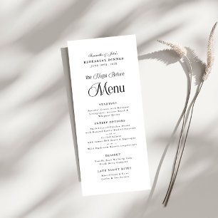 Menu La Nuit Avant le Dîner de Répétition Élégant Moder