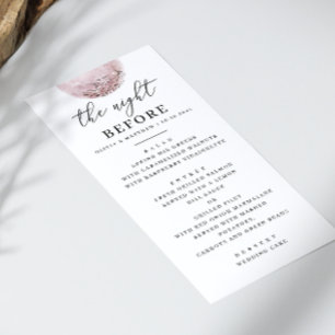 Menu La veille. Dîner de répétition de lune mystique