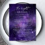 Menu La veille. Dîner de répétition du mariage spatial<br><div class="desc">"La nuit d'avant" Menu de la répétition mariage de l'espace violet. Veuillez me contacter si vous avez besoin d'autres articles.</div>