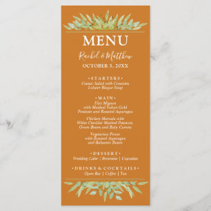 Menu La verdure sur le Mariage de automne Ochre