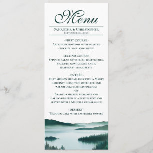 Menu Lac de montagne paisible Élégant mariage rustique