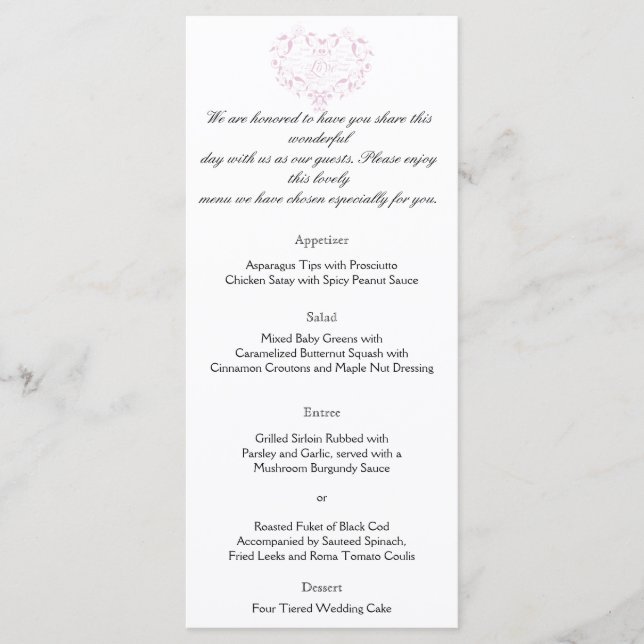 Menu L'amour dans n'importe quelle langue Petal rose Ma (Devant)