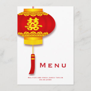 Menu Lanternes chinoises et double Mariage du bonheur