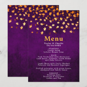 Menu L'automne laisse de l'or et du Mariage pourpre