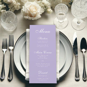 Menu Lavande Écriture Élégante Calligraphie Simple Viol