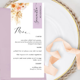 Menu Lavande, Teint de pêche personnalisé avec le nom d