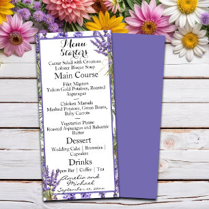 Menu Lavender Blossom Garden Wedding