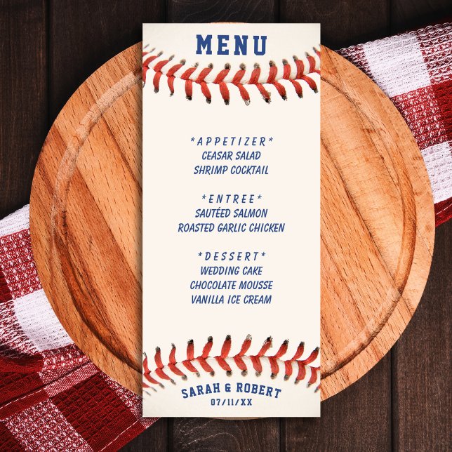 Menu Le Baseball La Réception De Mariage Parfaite (Baseball The Perfect Catch Wedding Reception Menu)