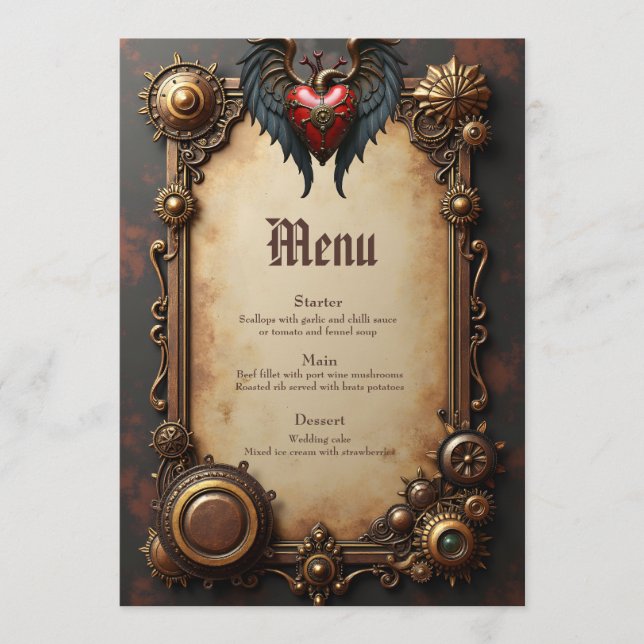 Menu Le cœur palpitant de la mécanique, (Devant)