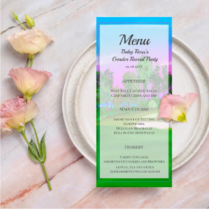 Menu Les chariots de golf sur le terrain Baby shower de