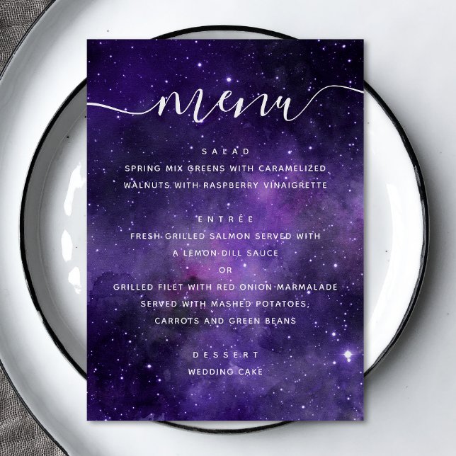 Menu Les étoiles de l'univers. Mariage de script de nui (Créateur téléchargé)