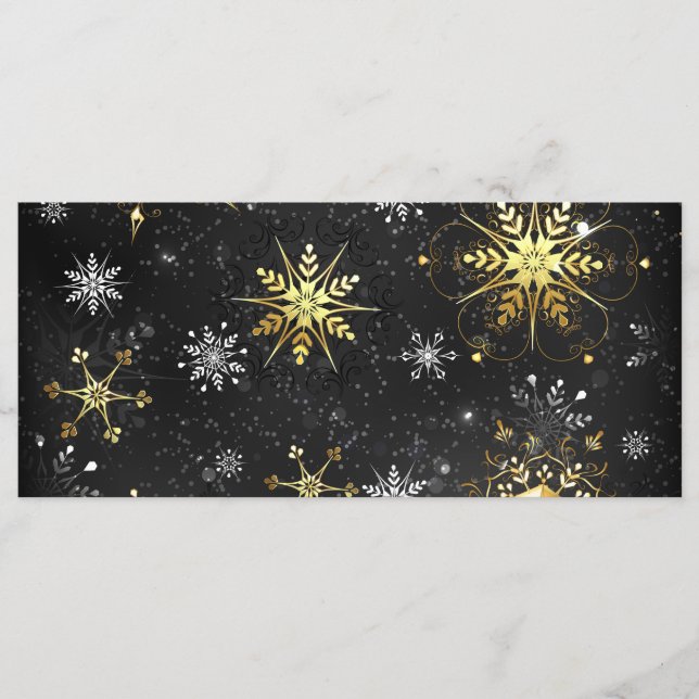 Menu Les flocons dorés de Noël sur l'Arrière - plan noi (Devant)