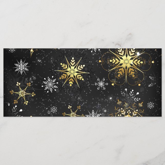 Menu Les flocons dorés de Noël sur l'Arrière - plan noi (Devant)