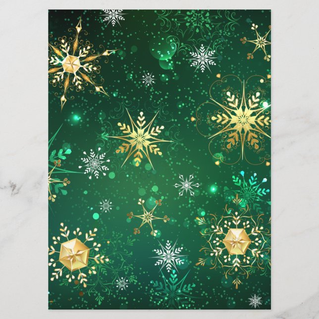 Menu Les flocons dorés de Noël sur l'Arrière - plan ver (Devant)