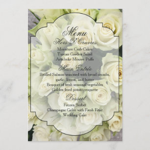 Menu Les roses blancs Champagne rougissent suite de